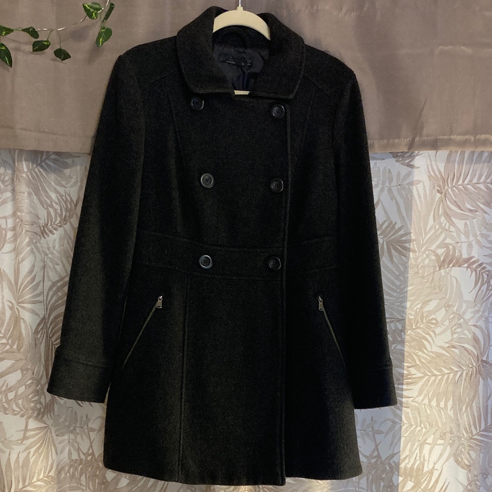 Prana Nicole Double-breasted Peacoat Charcoal Heather (S)